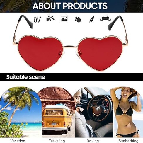 AICase Bunny Merch Bad Gifts نظارات شمسية بيضاوية على شكل قلب للنساء والرجال نظارات شمسية صغيرة في التسعينيات نظارات شمسية عصرية مستديرة ظلال لطيفة مصمم Miu Sunies حماية من الأشعة فوق البنفسجية 400 للجماهير in Saudi Arabia