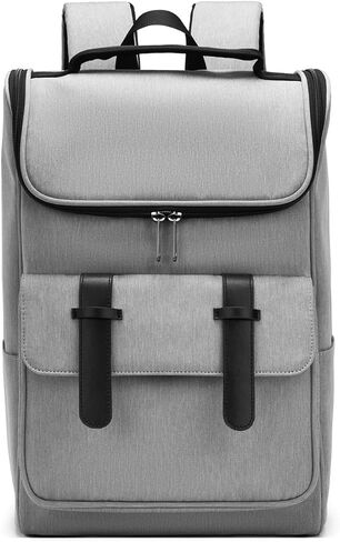 Vintage Backpack Travel Laptop Backpack for Men & Women College Backpack 15.6 Inch Laptop Bag for Work Office Waterproof Business Backpacks Grey in Kuwait