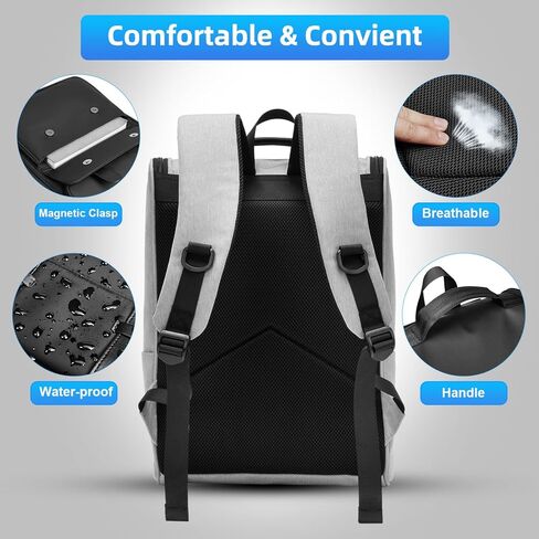 Vintage Backpack Travel Laptop Backpack for Men & Women College Backpack 15.6 Inch Laptop Bag for Work Office Waterproof Business Backpacks Grey in Kuwait