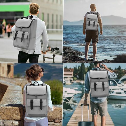 Vintage Backpack Travel Laptop Backpack for Men & Women College Backpack 15.6 Inch Laptop Bag for Work Office Waterproof Business Backpacks Grey in Kuwait