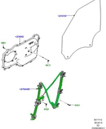 Front Window Regulator RH Compatible with Land Rover Discovery 2017 Onward New LR153953 in Saudi Arabia