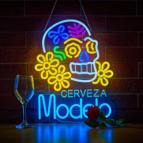 Pacific Neon Sign Beer Bar Cerveza Swordfish Art Man Cave Neon Light with Dimmable Switch LED Neon Signs for Bedroom Home Room Wall Artwork Decor in Saudi Arabia
