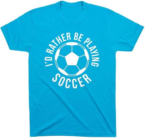ChalkTalkSPORTS I'd Rather Be Playing Soccer Short Sleeve T-Shirt | Soccer Tee | Youth and Adult Sizes in Saudi Arabia