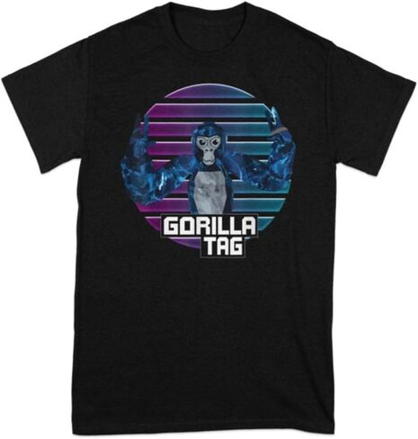 Retro Gaming Graphic Tee - Gorilla Tag Vintage Meme Shirt - Colorful Stripes Unisex Comfort Fit for Gamers in Kuwait