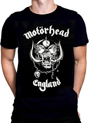 تي شيرت Motorhead England الرسمي للبضائع Rocker Biker Fashion للرجال من القطن الأسود بأكمام قصيرة in Saudi Arabia