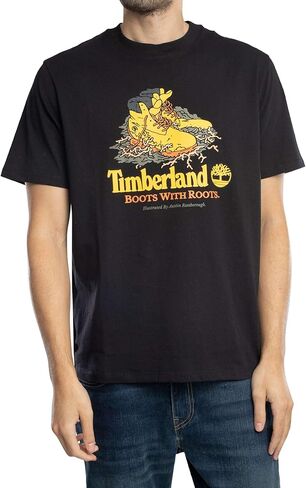 تي شيرت Timberland للرجال ذو رقبة أمامية برسوم جرافيك in Saudi Arabia