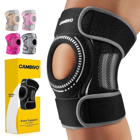 CAMBIVO Knee Brace with Stabilizers, Gel Pad & Open Patella for Men & Women in Saudi Arabia