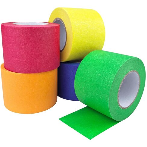 8 Roll Colored Masking Tape 1 Inch Wide Painters Tape - 175 Yards Rainbow Colorful Craft Tape for Painting, Arts Crafts, Labeling, Classroom Decoration in Saudi Arabia