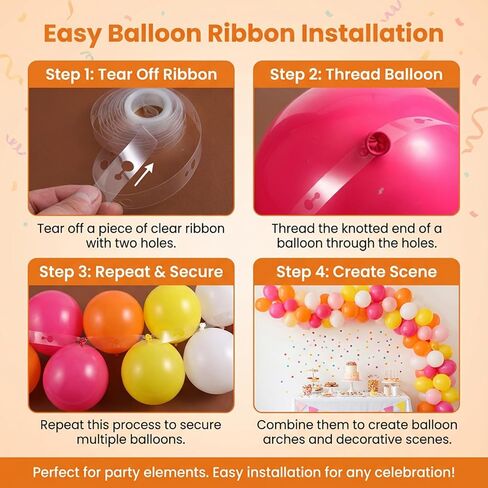 10 قطع من أشرطة تزيين البالونات، شرائط شريط تزيين بالونات بطول 164 قدم، طقم قوس بالونات لتزيين حفلات الزفاف وأعياد الميلاد in Kuwait