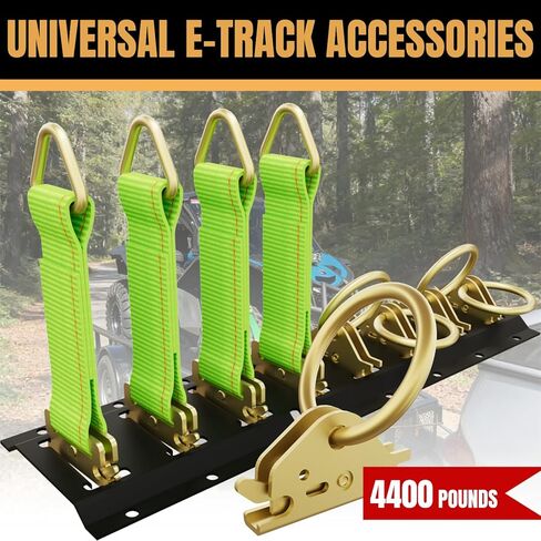 نظام إدارة البضائع لمجموعة السكك الحديدية E-Track - 4 قضبان، 4 حبال ربط، 4 مراسي دائرية، 2 × 15 قدم أشرطة سقاطة شديدة التحمل لشاحنات البضائع، والمقطورات المغلقة، وكراجات نقل الدراجات النارية in Kuwait