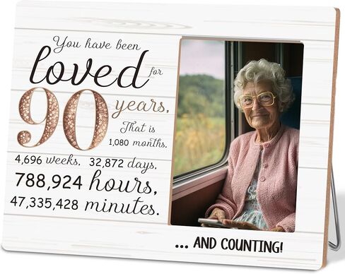 90th Birthday Gifts for Women Men，You Have Been Loved for 90 Years Picture Frame,90 Years Old Gift for Grandma Grandpa Mom Dad Photo Frames in Saudi Arabia