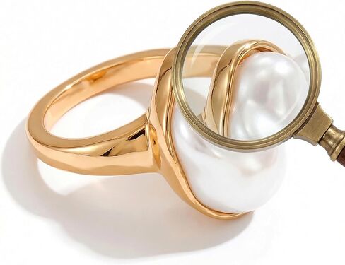 9 PCS Adjustable Gold Pearl Rings for Women - Chunky Ring Set with Baroque Pearls & Rhinestones, Elegant Stacking Boho Chunky Jewelry, Vintage & Modern Fashion Jewelry Gift in Saudi Arabia