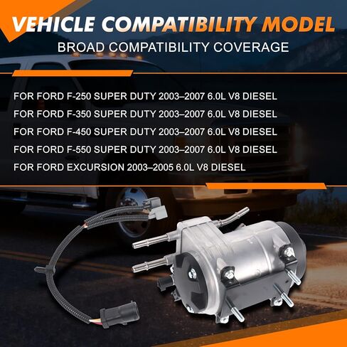 مجموعة مضخة الوقود 6C3Z-9G282-C تناسب Ford F250 F350 F450 F550 Super Duty 6.0L V8 2003-2007 للرحلة 6.0L V8 2003-2005 6C3Z9G282C محرك الديزل السكتة الدماغية in Saudi Arabia