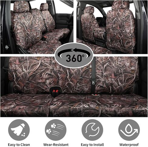 Custom Car Camo Seat Covers for Chevy Silverado 1500Crew Cab/HD 2500/3500 CrewCab/Limited CrewCab Precision Fit for 2019-2026 WT/LT/Custom – Off-Road Tough(Neoprene Reed Camouflage) in Saudi Arabia