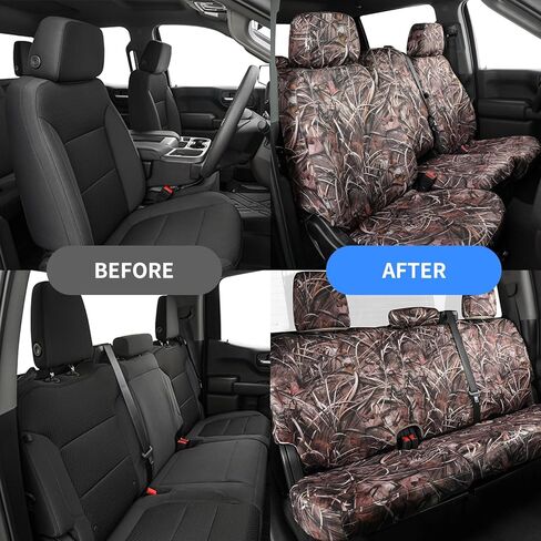 Custom Car Camo Seat Covers for Chevy Silverado 1500Crew Cab/HD 2500/3500 CrewCab/Limited CrewCab Precision Fit for 2019-2026 WT/LT/Custom – Off-Road Tough(Neoprene Reed Camouflage) in Saudi Arabia