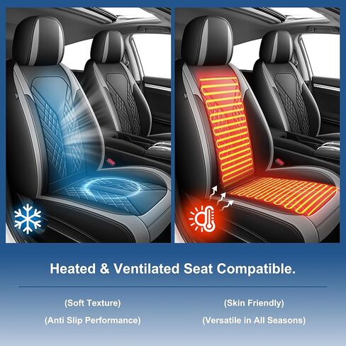 Custom Seat Covers for Honda Civic 2016 2017 2018 2019 2020 2021 Civic LX/EX/Sport/Si/EXL/EX-T/Touring Car Seat Covers Full Set (Black&Grey, 5 Seats) in Kuwait