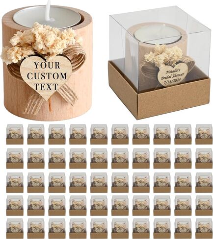 100 Pcs Handmade Personalized Cylinder Candle Holders – Elegant Wedding Favors, Bridal Shower Gifts, Funeral Memorials, & Tealight Candles for Guests in Saudi Arabia