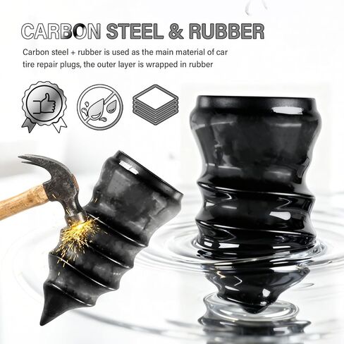 مجموعة سدادات إطارات السيارة 100 قطعة من Turcee، مجموعة سدادات إطارات السيارة المحمولة مع مفك براغي، 3 أحجام من مقابس إطارات السيارات، نوع البراغي كمجموعات إصلاح الإطارات لإصلاحات الخدمة الذاتية المؤقتة in Kuwait
