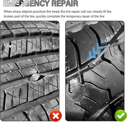 مجموعة سدادات إطارات السيارة 100 قطعة من Turcee، مجموعة سدادات إطارات السيارة المحمولة مع مفك براغي، 3 أحجام من مقابس إطارات السيارات، نوع البراغي كمجموعات إصلاح الإطارات لإصلاحات الخدمة الذاتية المؤقتة in Kuwait