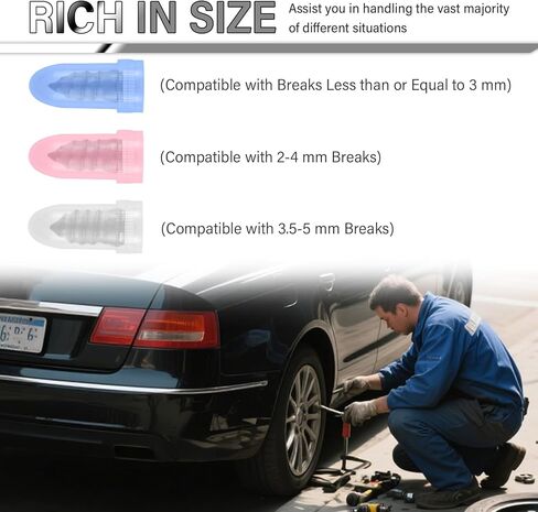 مجموعة سدادات إطارات السيارة 100 قطعة من Turcee، مجموعة سدادات إطارات السيارة المحمولة مع مفك براغي، 3 أحجام من مقابس إطارات السيارات، نوع البراغي كمجموعات إصلاح الإطارات لإصلاحات الخدمة الذاتية المؤقتة in Kuwait