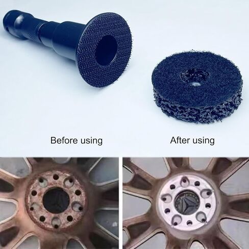 مجموعة أدوات تنظيف محور العجلة مكونة من 10 وسادات لإزالة الصدأ السريع لمسامير العروة والدوارات التي تناسب مثقاب الطاقة 1/4 مفاتيح الصدمات لصيانة السيارات والشاحنات in Kuwait