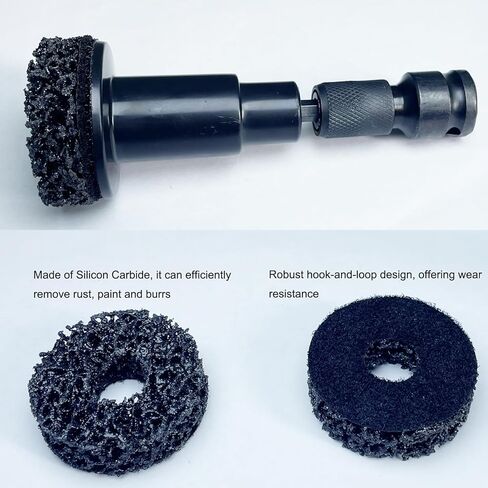 مجموعة أدوات تنظيف محور العجلة مكونة من 10 وسادات لإزالة الصدأ السريع لمسامير العروة والدوارات التي تناسب مثقاب الطاقة 1/4 مفاتيح الصدمات لصيانة السيارات والشاحنات in Kuwait