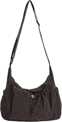 Women's Water-Repellent Nylon Crossbody Bag - Spacious Multi-Pocket Bag Fits 14" MacBook for Work, Travel & Daily Use in Kuwait