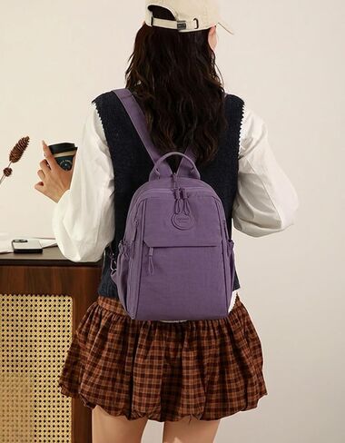 maytopia Mini Backpack for Women Nylon Small Backpack Purse Crossbody Sling Bag Convertible Backpack Casual Shopping Daypack (Purple) in Saudi Arabia