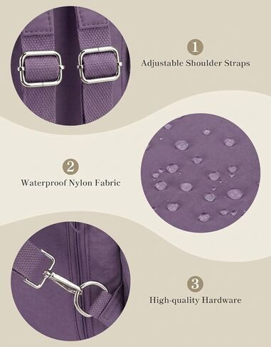 maytopia Mini Backpack for Women Nylon Small Backpack Purse Crossbody Sling Bag Convertible Backpack Casual Shopping Daypack (Purple) in Saudi Arabia