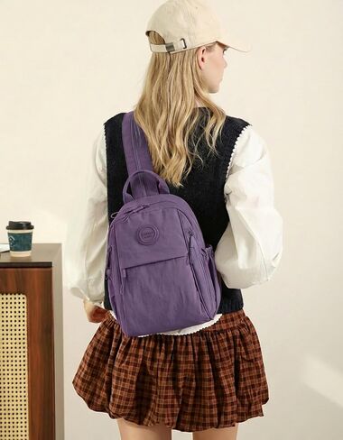 maytopia Mini Backpack for Women Nylon Small Backpack Purse Crossbody Sling Bag Convertible Backpack Casual Shopping Daypack (Purple) in Saudi Arabia