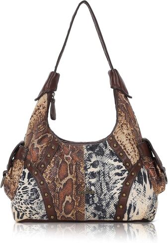 Angel Kiss Soft PU Leather Shoulder Bag，Hobo Purse for Women with Dual Zipper Compartments, Ladies Handbag in Kuwait