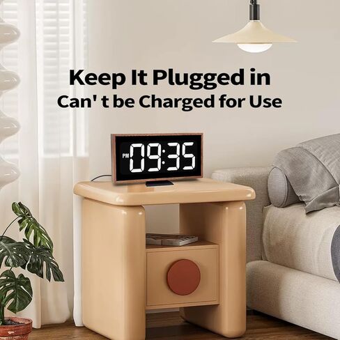 Wooden Digital Desk Clocks Large Electric LED Clock with Large Numbers Clocks Vintage Large Display Room Decor for Kid Bedroom Living Room Kitchen Office in Kuwait