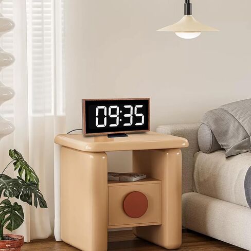 Wooden Digital Desk Clocks Large Electric LED Clock with Large Numbers Clocks Vintage Large Display Room Decor for Kid Bedroom Living Room Kitchen Office in Kuwait
