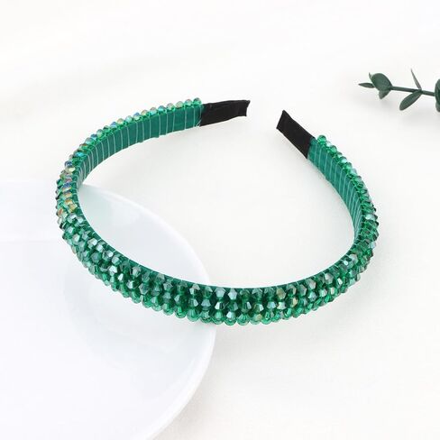 عصابة رأس من حجر الراين الأخضر للنساء من Ondder لعيد القديس باتريك، إكسسوارات شعر أنيقة من الكريستال اللامع in Kuwait