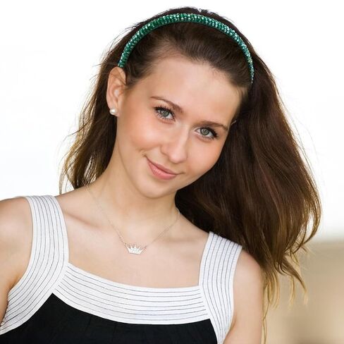 عصابة رأس من حجر الراين الأخضر للنساء من Ondder لعيد القديس باتريك، إكسسوارات شعر أنيقة من الكريستال اللامع in Kuwait