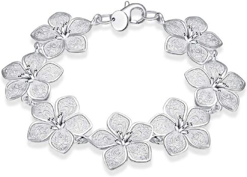 Wenbin 925 sterling silver bracelet simple flower silver lobster clasp bracelet Hawaiian flower bracelet female sterling silver jewelry in Kuwait