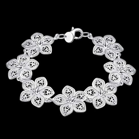 Wenbin 925 sterling silver bracelet simple flower silver lobster clasp bracelet Hawaiian flower bracelet female sterling silver jewelry in Kuwait
