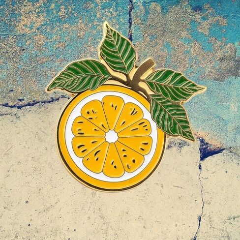 1.5" Lemon Soft Enamel Pin – Lemon Lapel Pins Brooches for Backpacks, Jackets, Hats, Clothes, Bags, Teens, Girls, Boys – Pinback Buttons & Charms in Kuwait