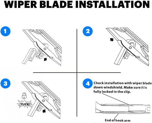 22"+22" Front Driver Side and Passenger Side OEM Replacement Standard Windshield J/U Hook All-Season Metal Wiper Blades Fit for 2009-2018 Dodge Challenger, Pack of 2 in Kuwait