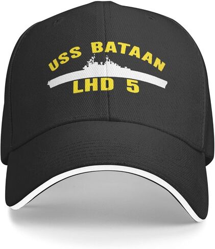 Uss Bataan Lhd-5 Unisex Baseball Cap Cowboy Hat Adjustable Fashionable Caps Dad Trucker Hats for Men Women Sport Outdoor Casual Classic Funny Vintage Black in Saudi Arabia