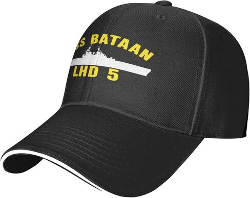Uss Bataan Lhd-5 Unisex Baseball Cap Cowboy Hat Adjustable Fashionable Caps Dad Trucker Hats for Men Women Sport Outdoor Casual Classic Funny Vintage Black in Saudi Arabia