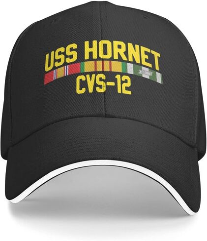 FLYIFE USS Hornet Cvs-12 with Vietnam Service Ribbons Baseball Cap Adjustable Dad Hat Hats for Men Women Gifts Casual Unisex Classic Cowboy Vintage Black in Kuwait