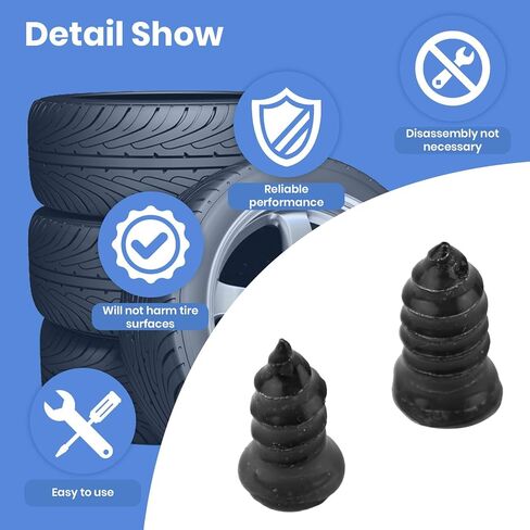 60PCS Vacuum Tire Repair Rubber Nail Kit with 2 Sizes, Screw in Tire Plugs of Tire Punctures with Screwdriver, Self Service Tire Repair Screw Plug, Tire Repair Kit for Car, Truck, Motorcycle, Tractor in Kuwait