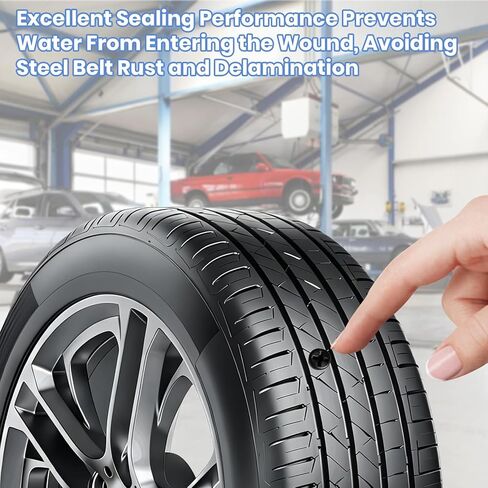 60PCS Vacuum Tire Repair Rubber Nail Kit with 2 Sizes, Screw in Tire Plugs of Tire Punctures with Screwdriver, Self Service Tire Repair Screw Plug, Tire Repair Kit for Car, Truck, Motorcycle, Tractor in Kuwait