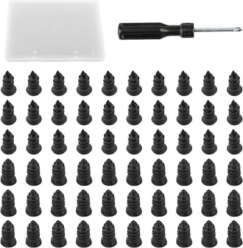 60PCS Vacuum Tire Repair Rubber Nail Kit with 2 Sizes, Screw in Tire Plugs of Tire Punctures with Screwdriver, Self Service Tire Repair Screw Plug, Tire Repair Kit for Car, Truck, Motorcycle, Tractor in Kuwait