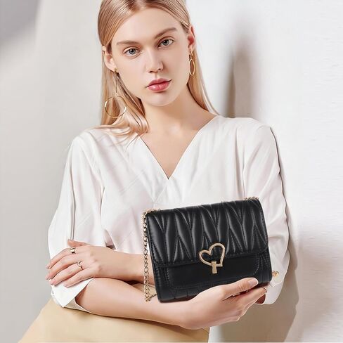 GOIACII Quilted Crossbody Bag Ladies Purse for Women with Chain Strap Soft Vegan Leather in Saudi Arabia