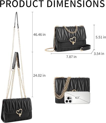 GOIACII Quilted Crossbody Bag Ladies Purse for Women with Chain Strap Soft Vegan Leather in Saudi Arabia