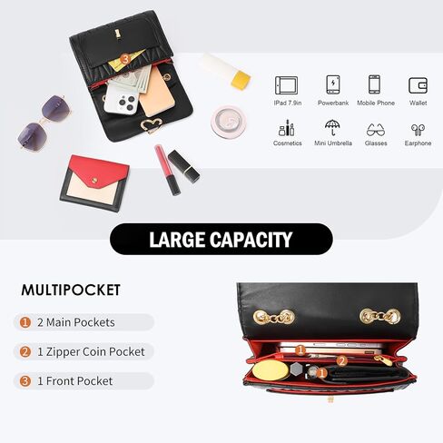 GOIACII Quilted Crossbody Bag Ladies Purse for Women with Chain Strap Soft Vegan Leather in Saudi Arabia