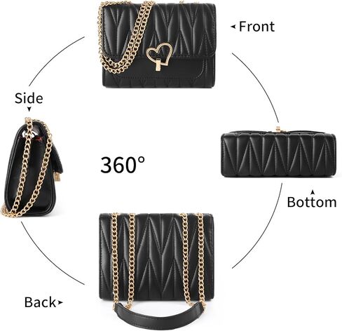 GOIACII Quilted Crossbody Bag Ladies Purse for Women with Chain Strap Soft Vegan Leather in Saudi Arabia