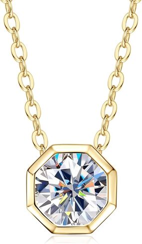 AINUOSHI Moissanite Necklace for Women 1-2 Carat 925 Sterling Silver Polygon Infinity Pendant Necklace Anniversary Wedding Birthday Gifts for Her Jewelry for Valentines Christmas Day (6.5/8mm) in Saudi Arabia